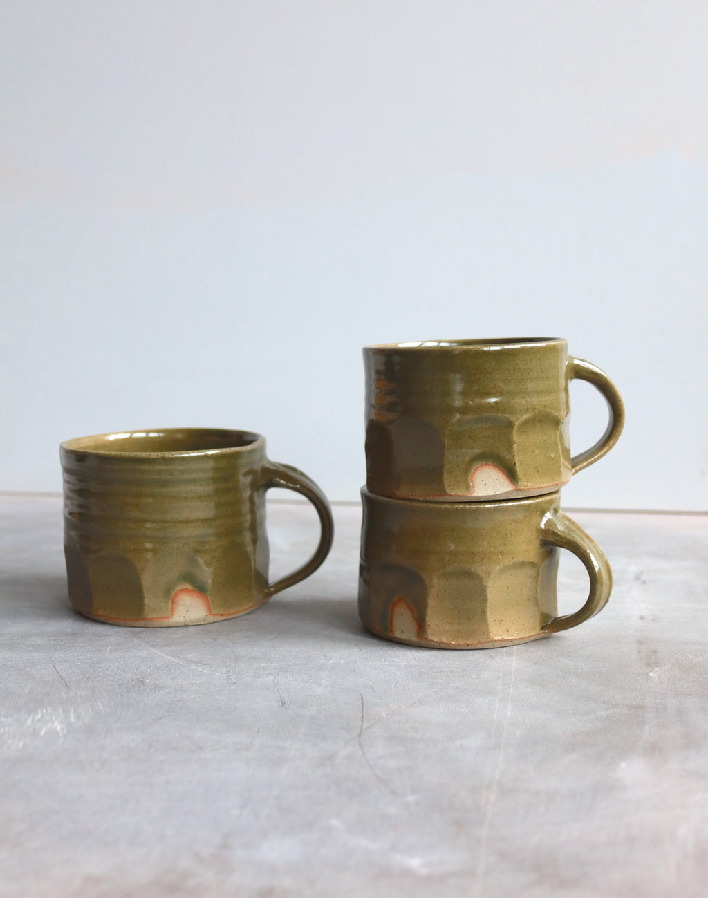 Faceted Mug in Light Moss (10oz)