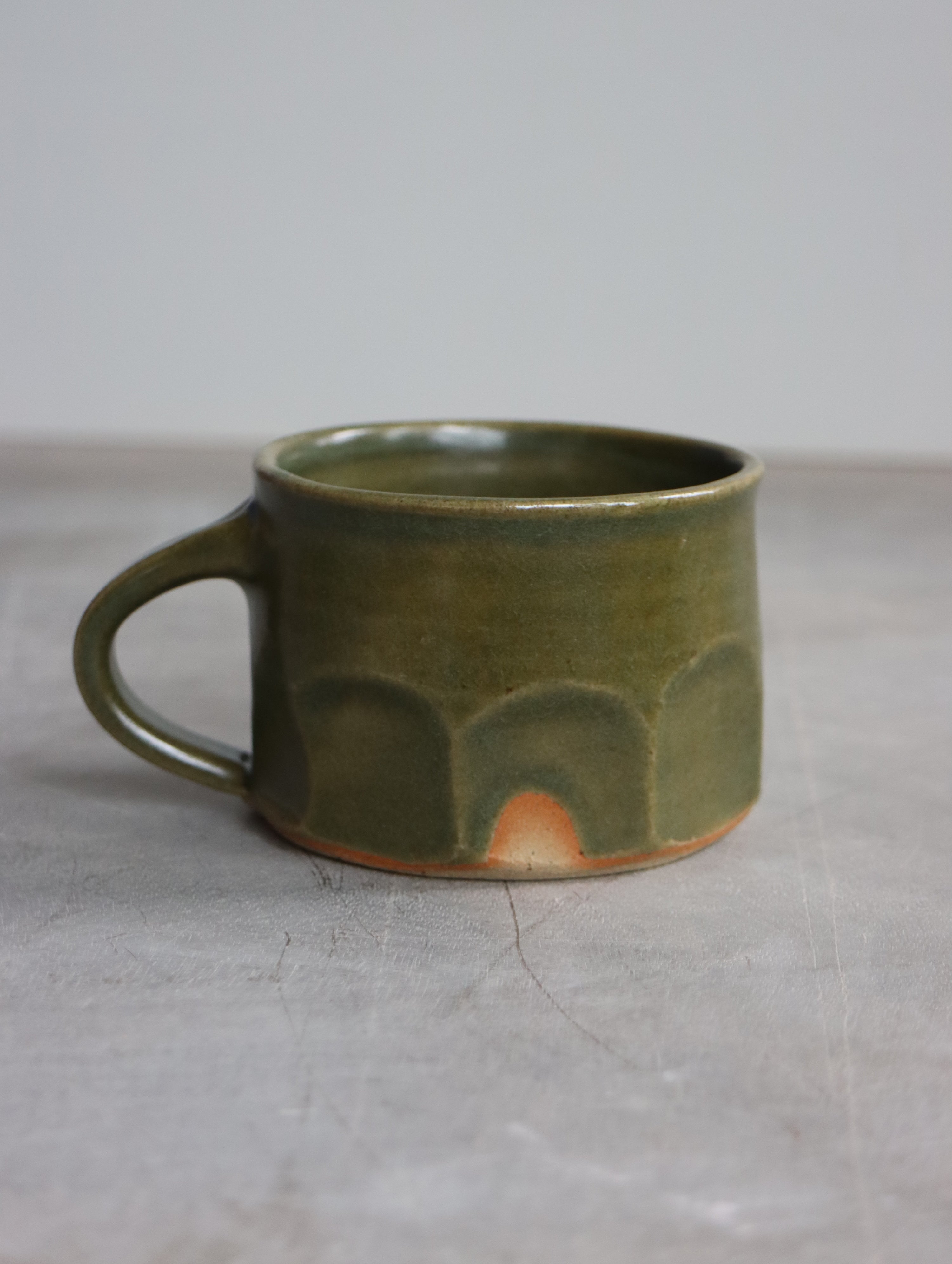 Faceted Coffee Cup in Moss (7oz)