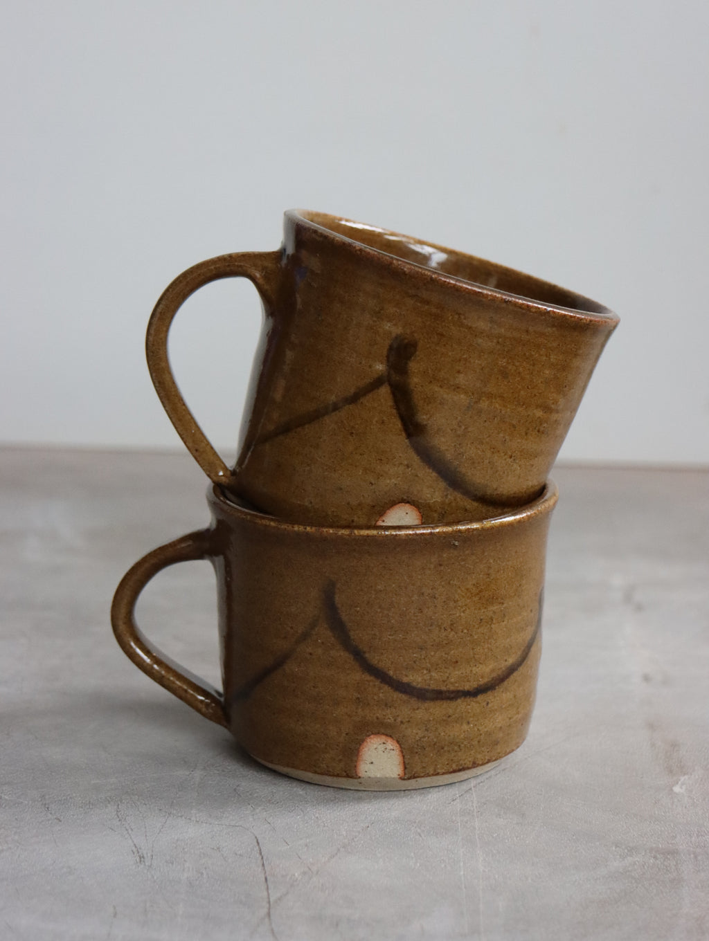 Coffee Cup in Umber with Oxide Loops (7oz)