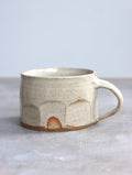 Faceted Coffee Cup in White Speckle (7oz)