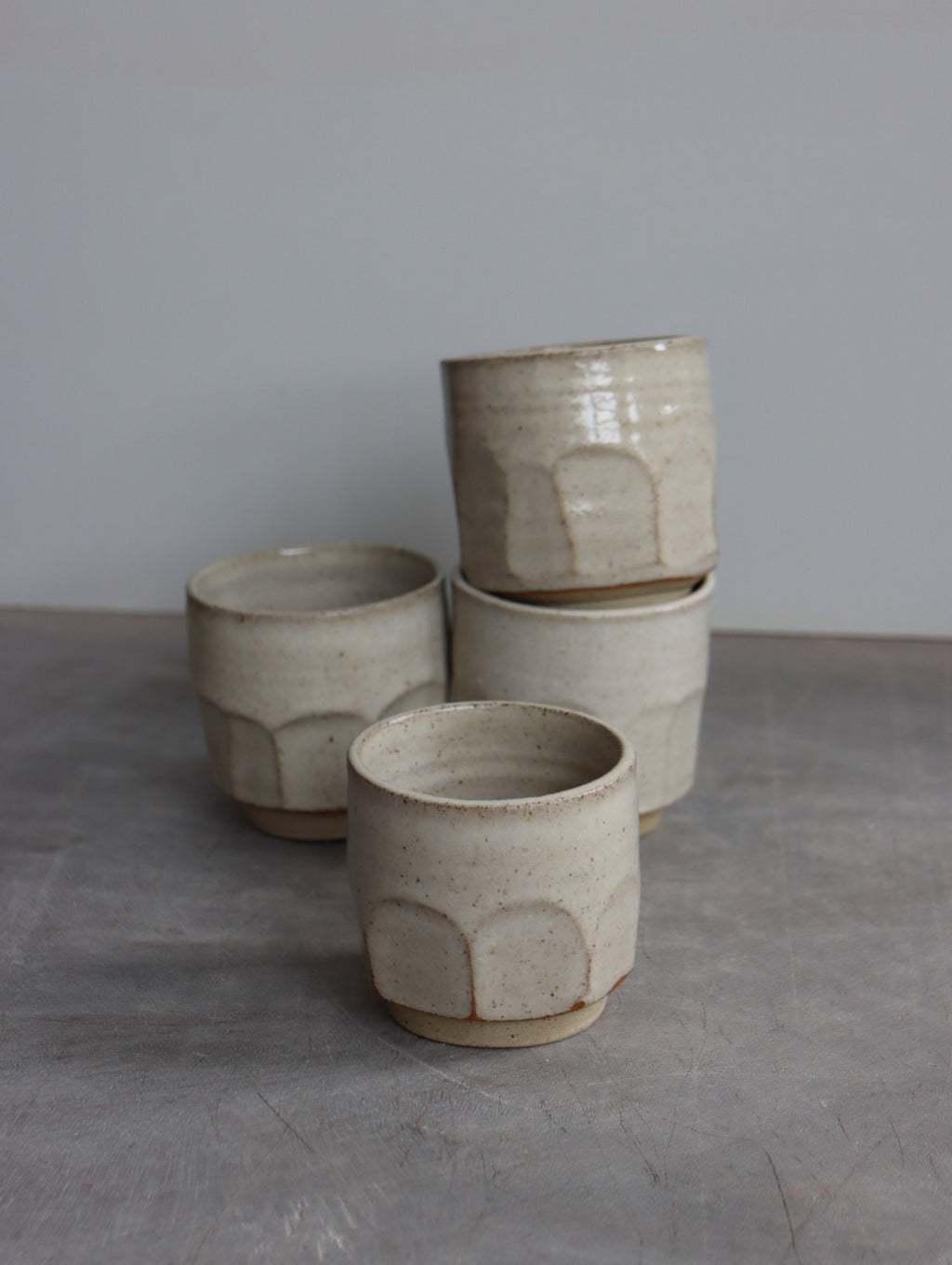 Faceted Tumbler in Speckle White (6oz)