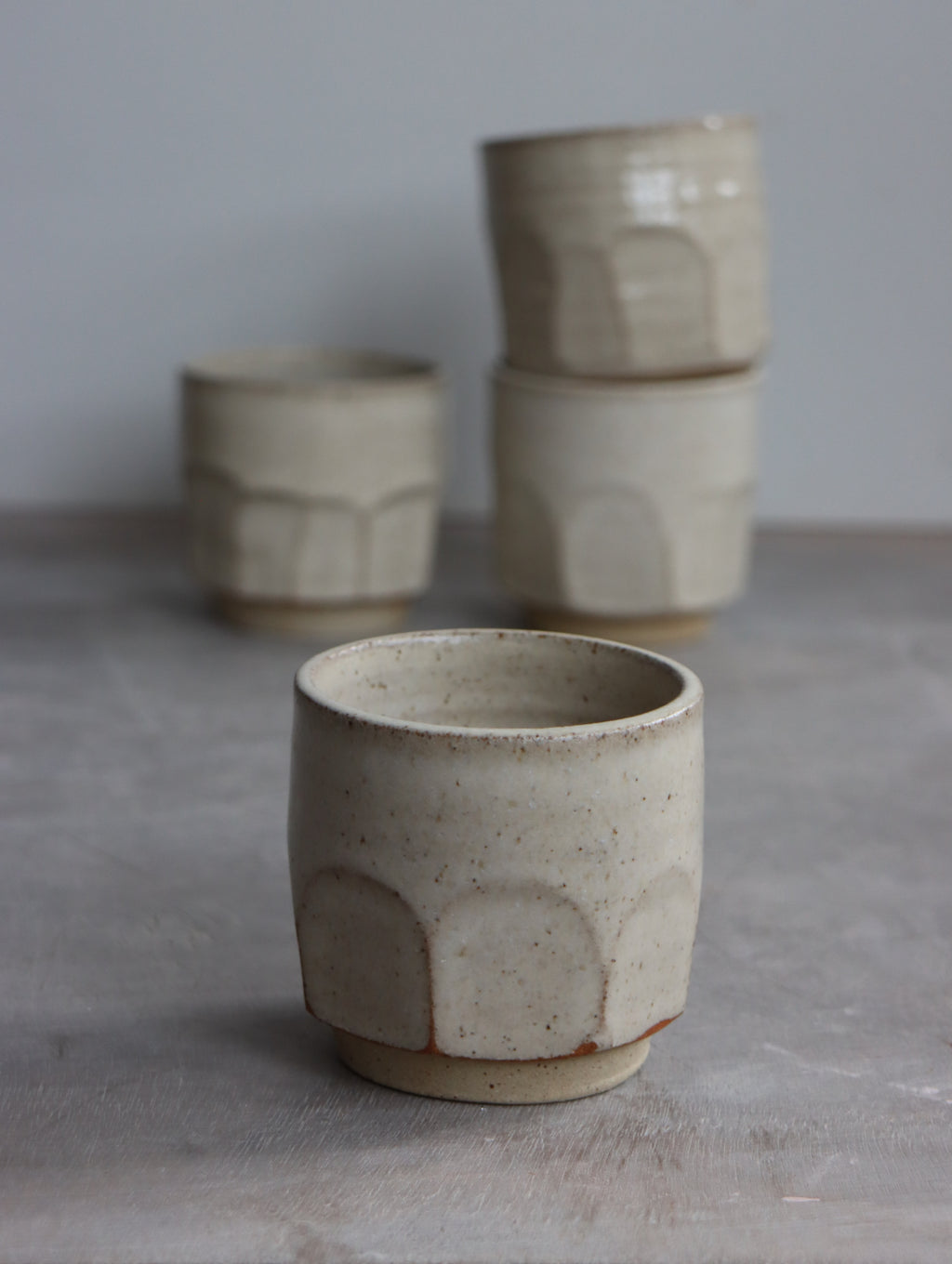Faceted Tumbler in Speckle White (6oz)