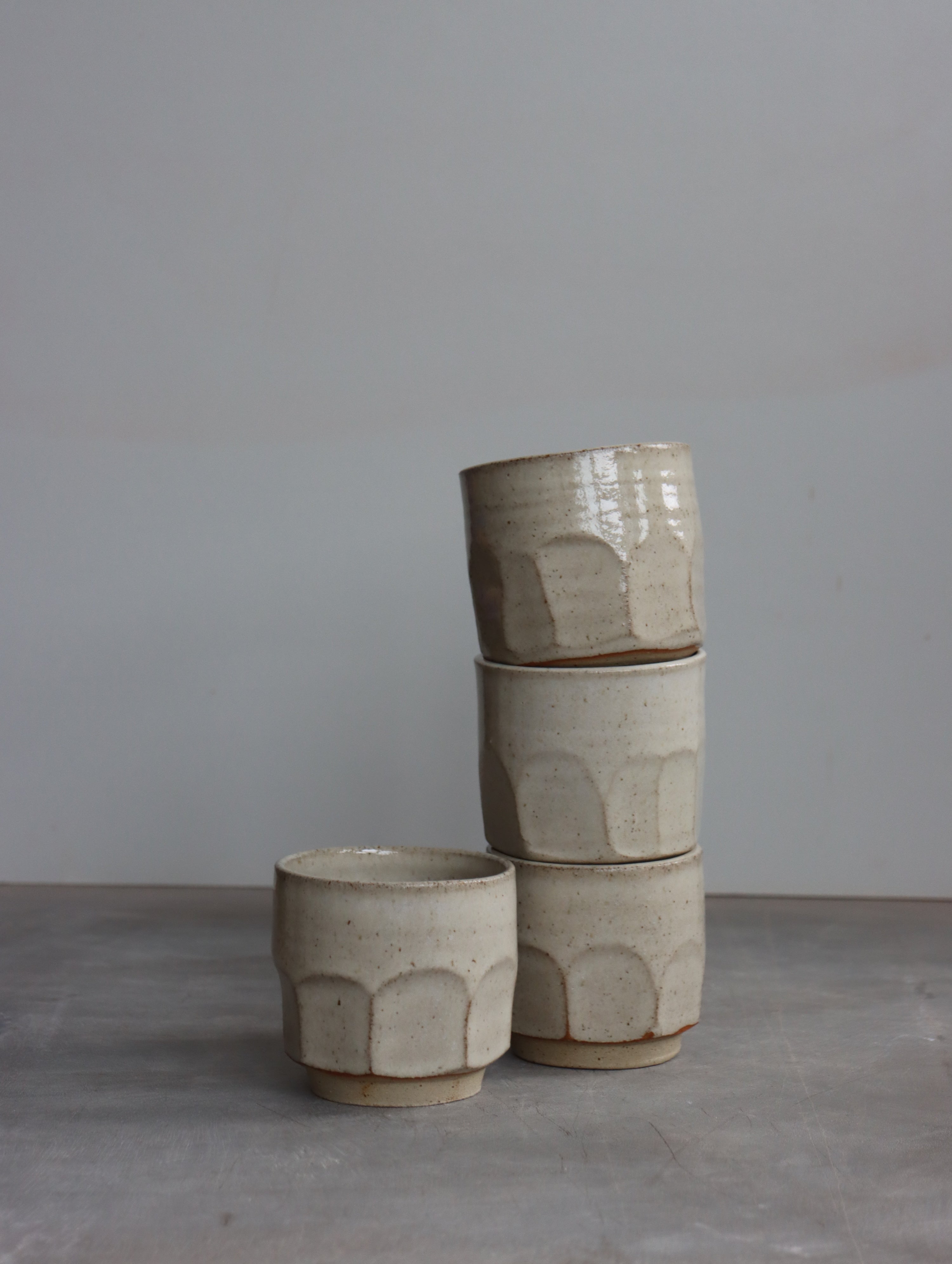 Faceted Tumbler in Speckle White (6oz)