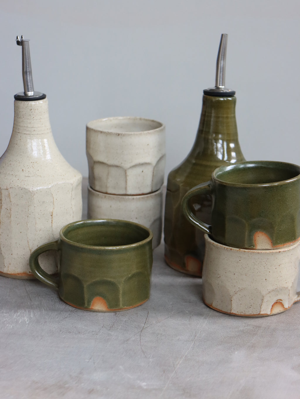 Faceted Coffee Cup in Moss (7oz)