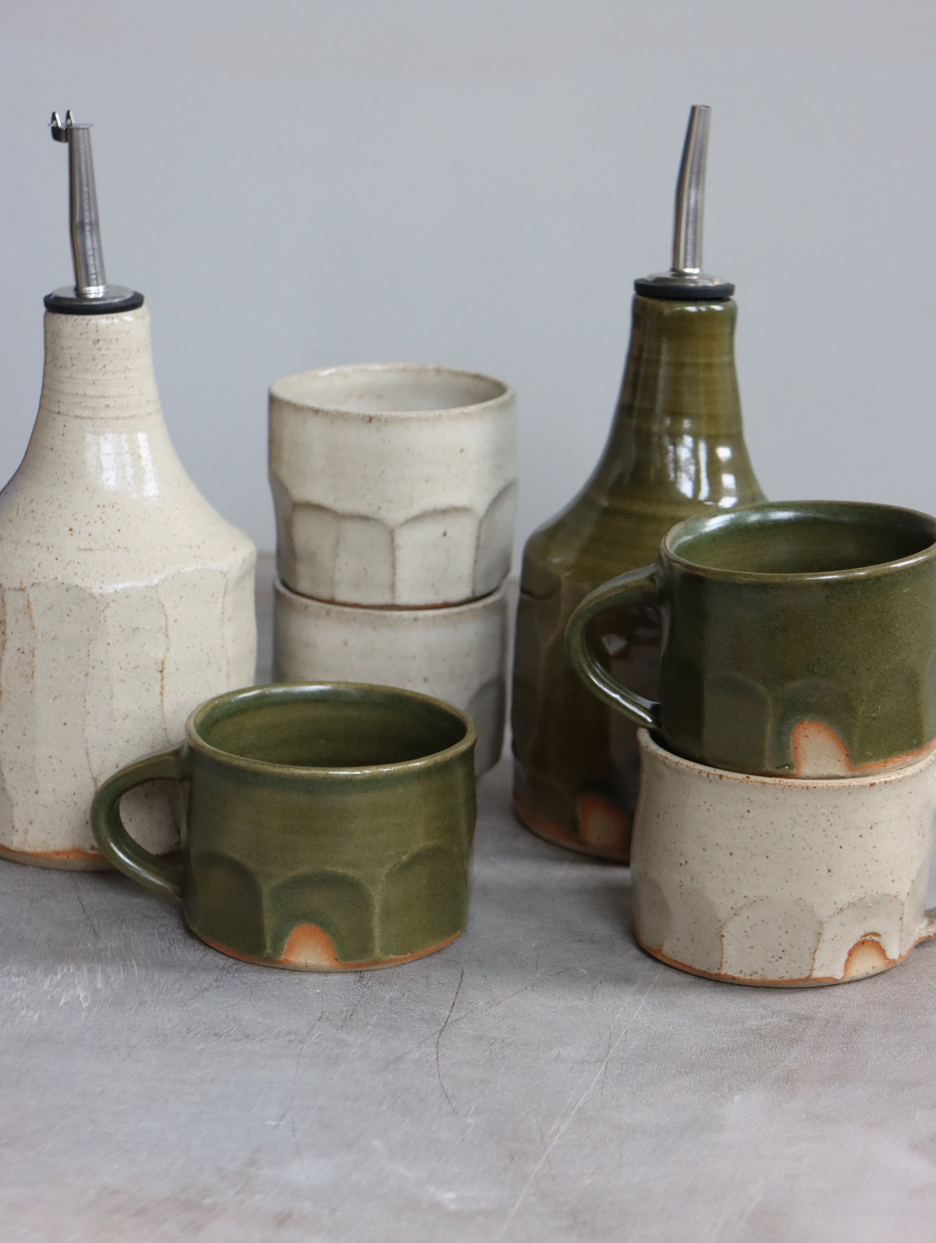 Faceted Coffee Cup in Moss (7oz)
