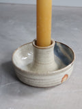 Candle Holder in Speckle White and Blue Brushwork