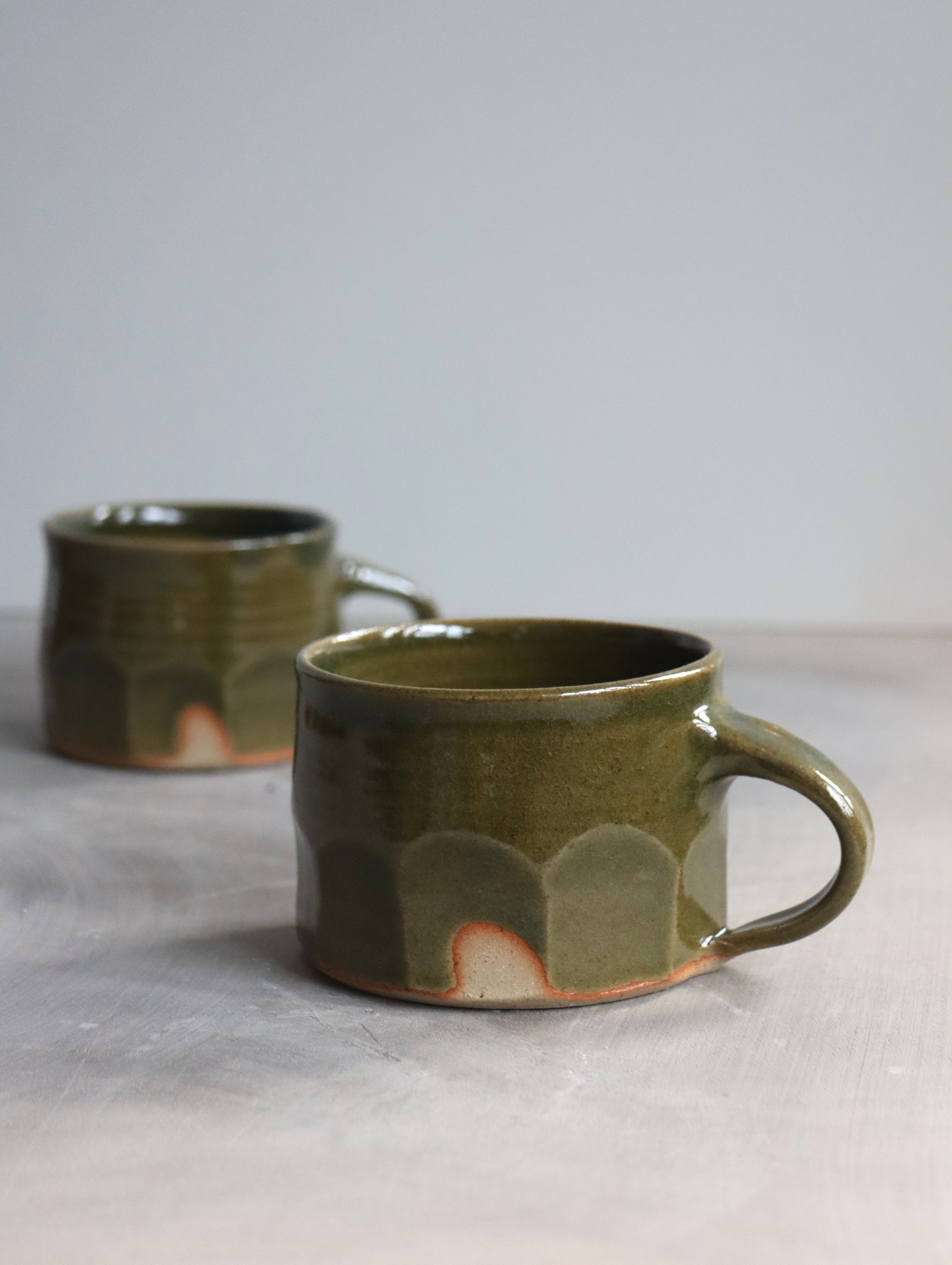 Faceted Coffee Cup in Moss (7oz)