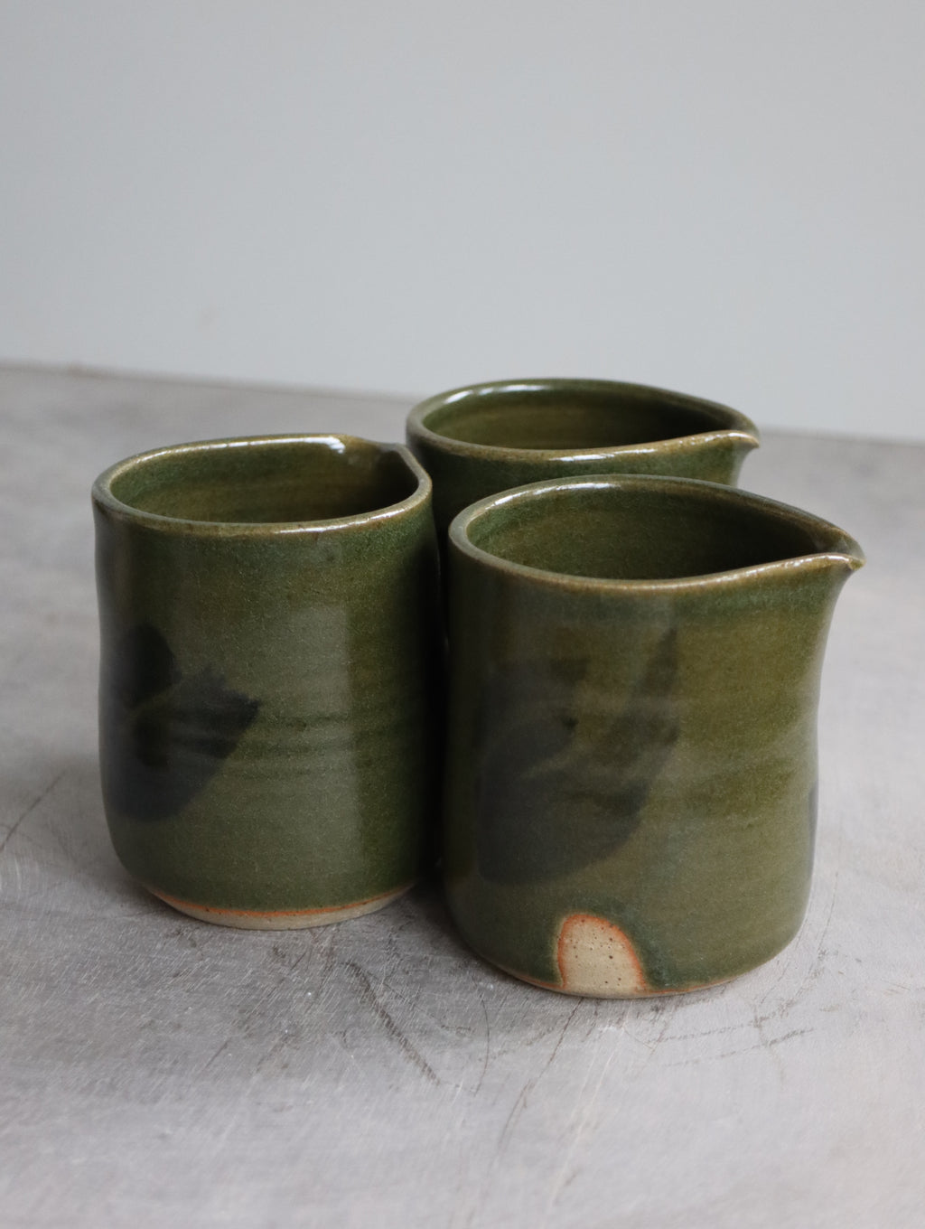 Small Jug in Moss and Oxide Brushwork