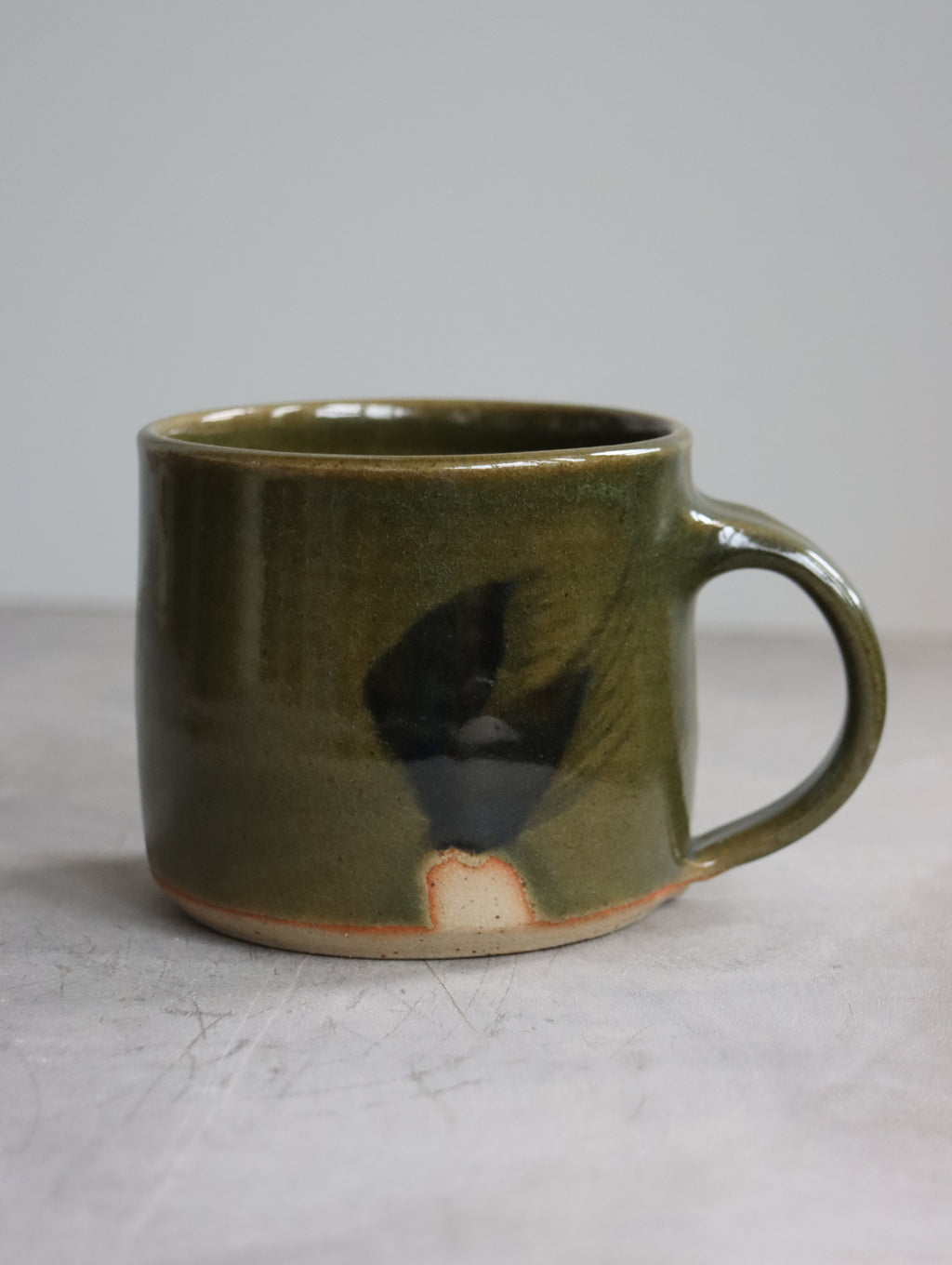 Coffee Cup in Moss and Oxide Brushwork (7oz)
