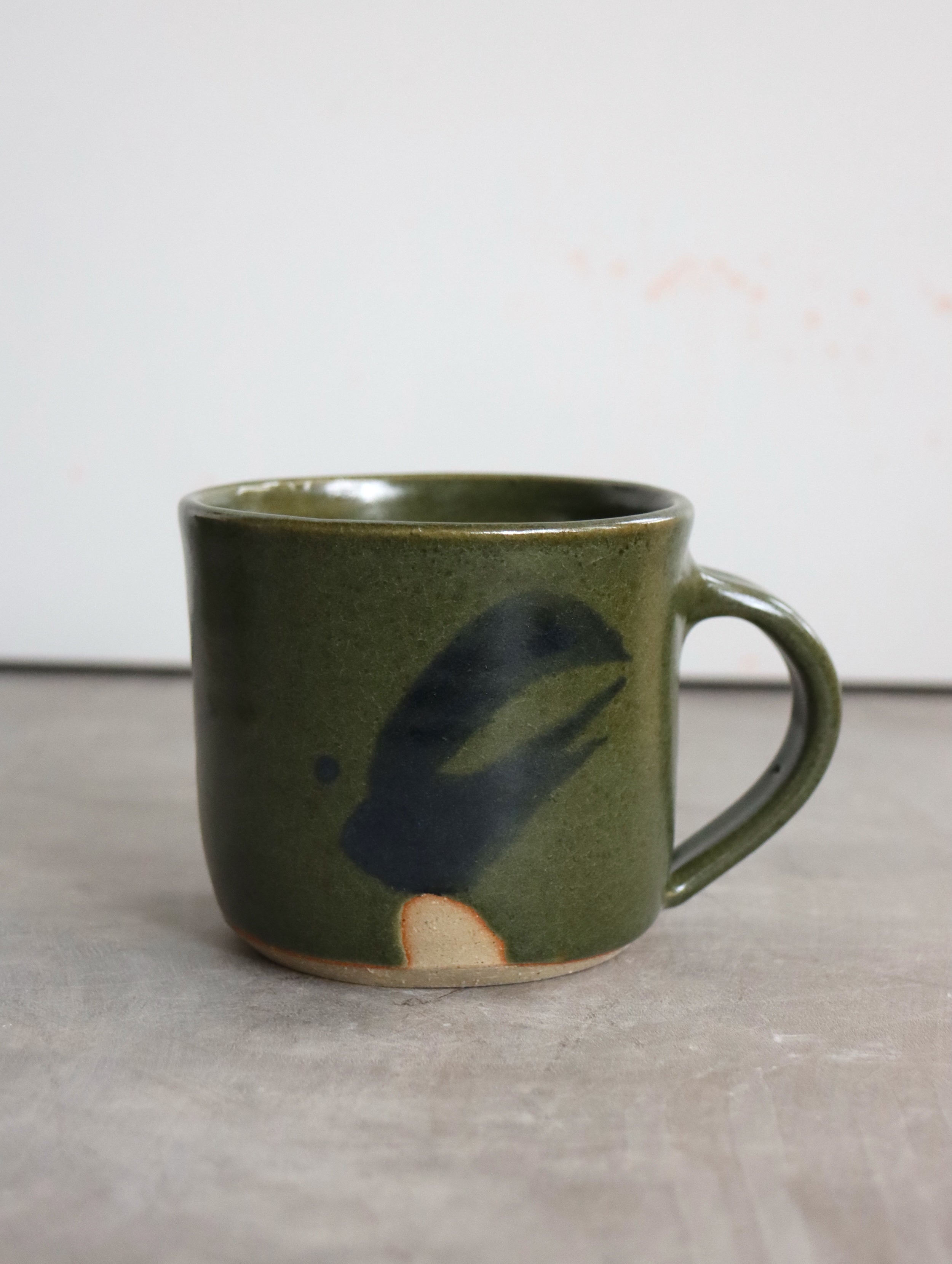 Mug in Moss and Oxide Brushwork (10oz)