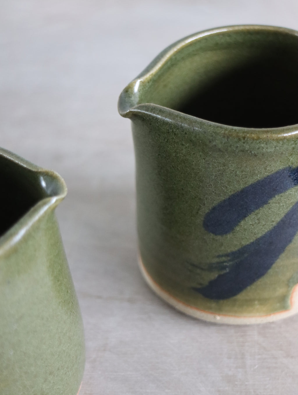 Small Jug in Moss and Oxide Brushwork