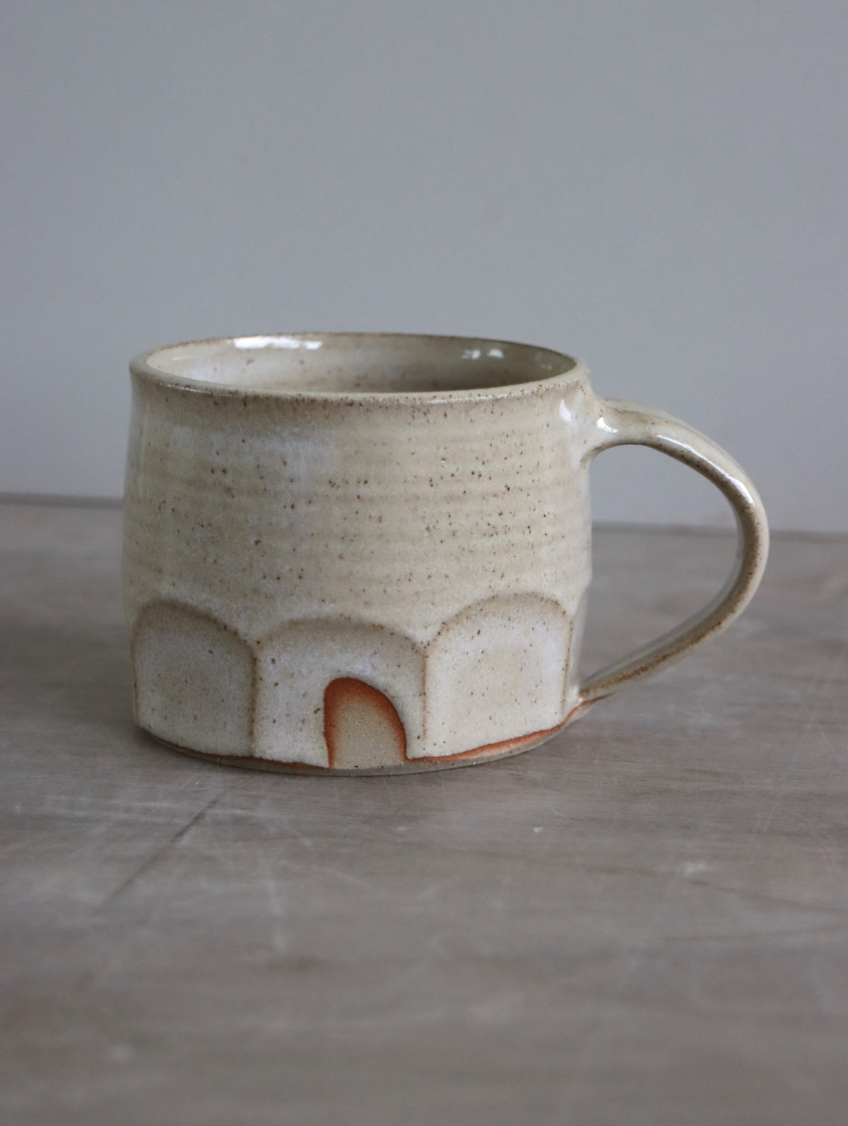 Faceted Mug in White Speckle (10oz)