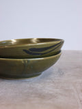 Pasta Bowl in Moss and Oxide Brushwork