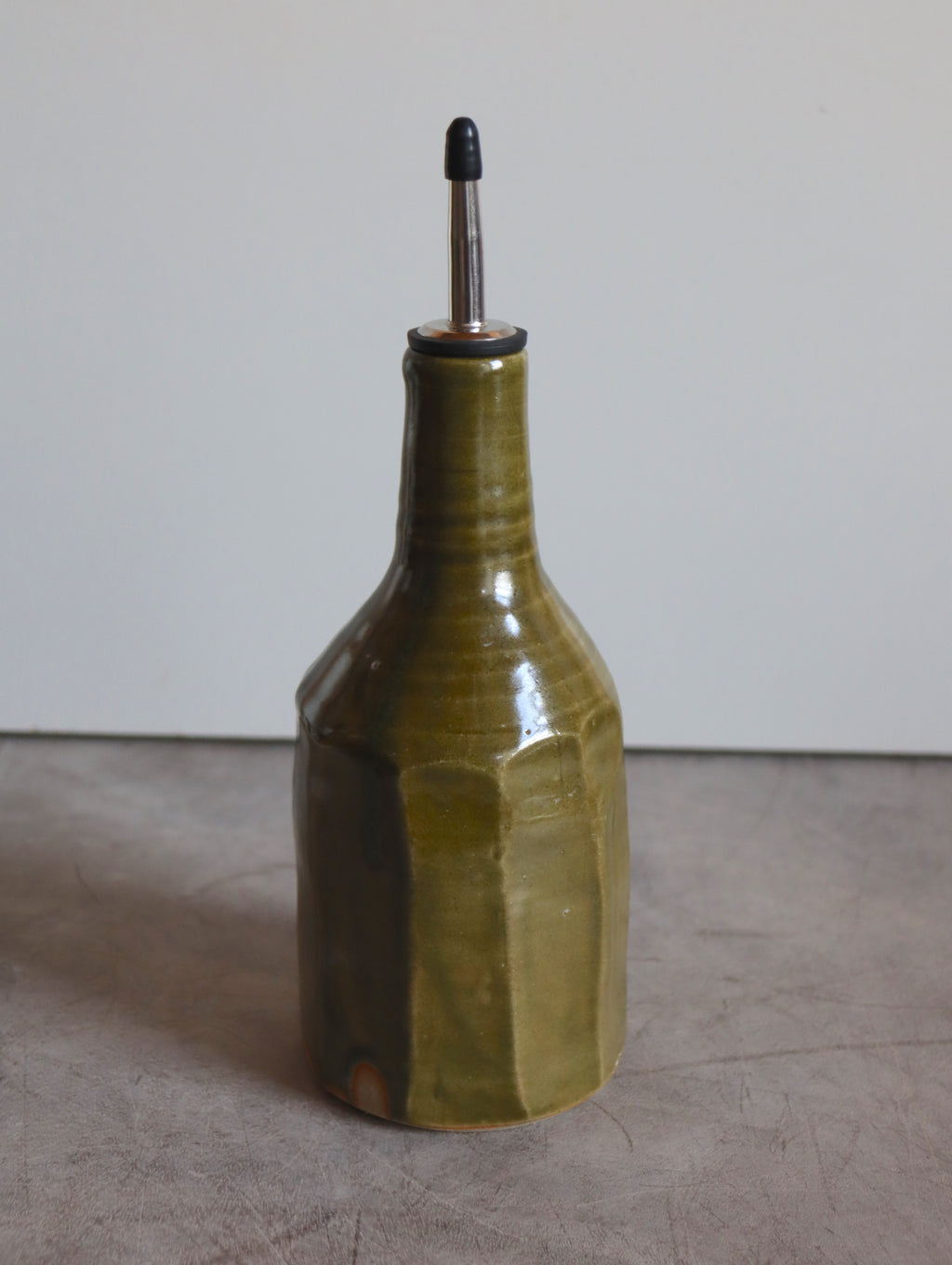 Faceted Large Oil Pourer in Moss