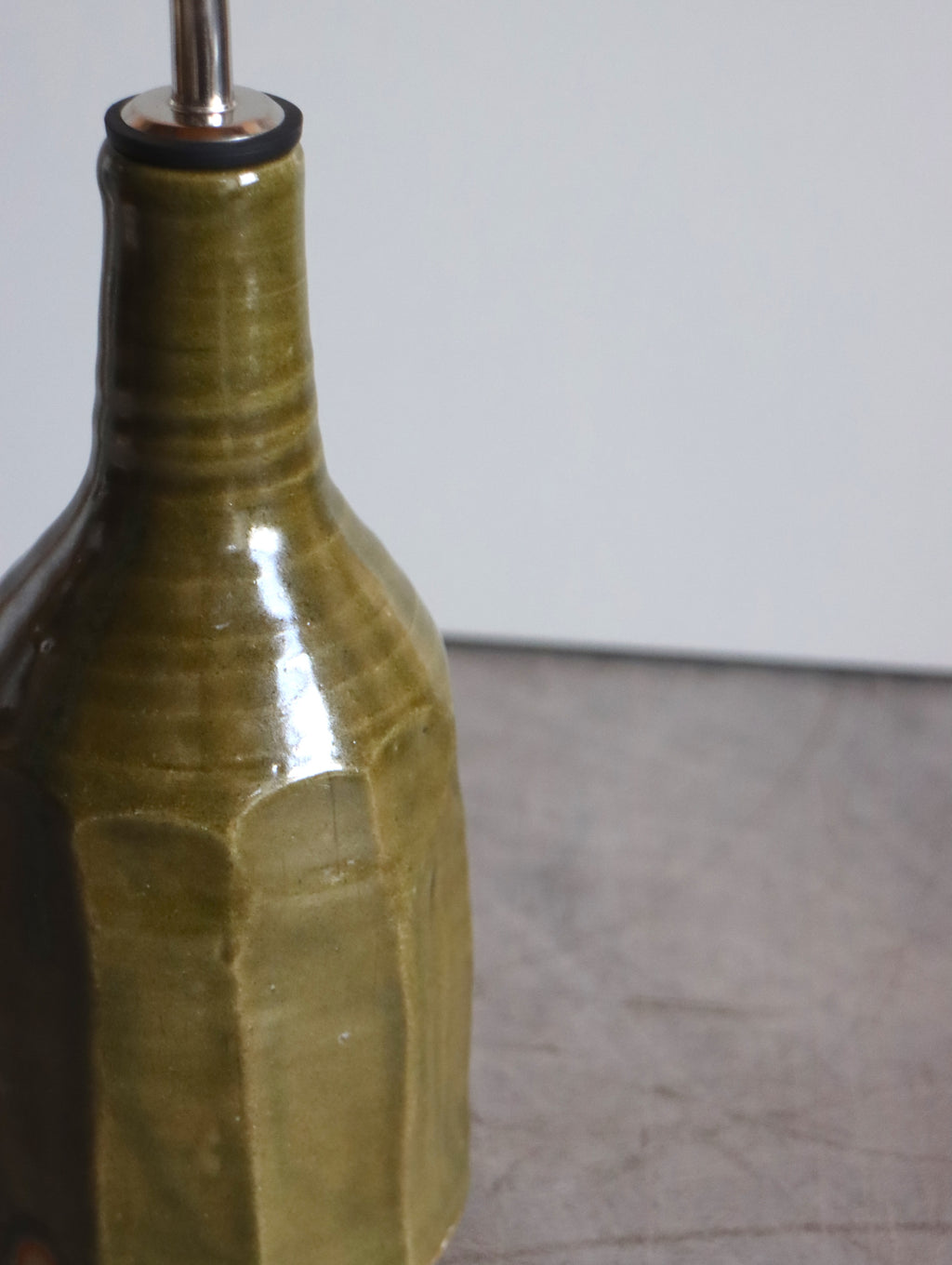 Faceted Large Oil Pourer in Moss