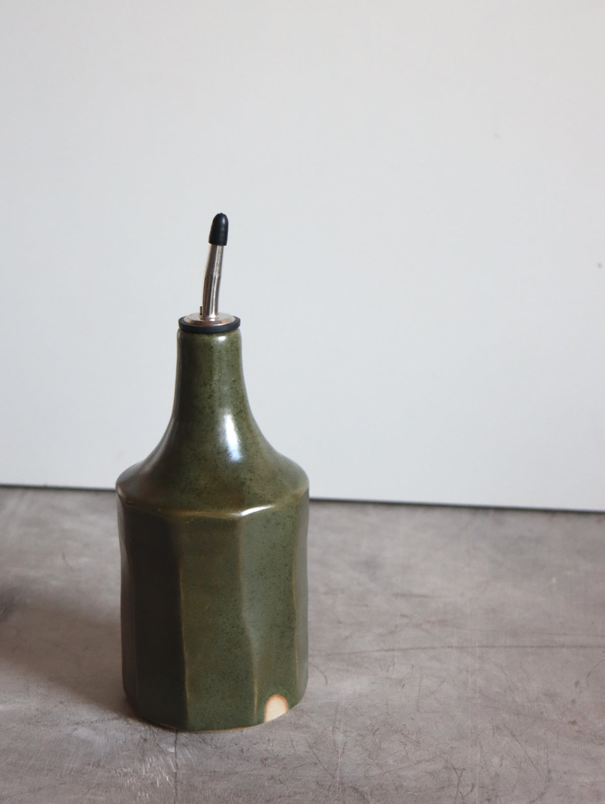 Faceted Large Oil Pourer in Moss