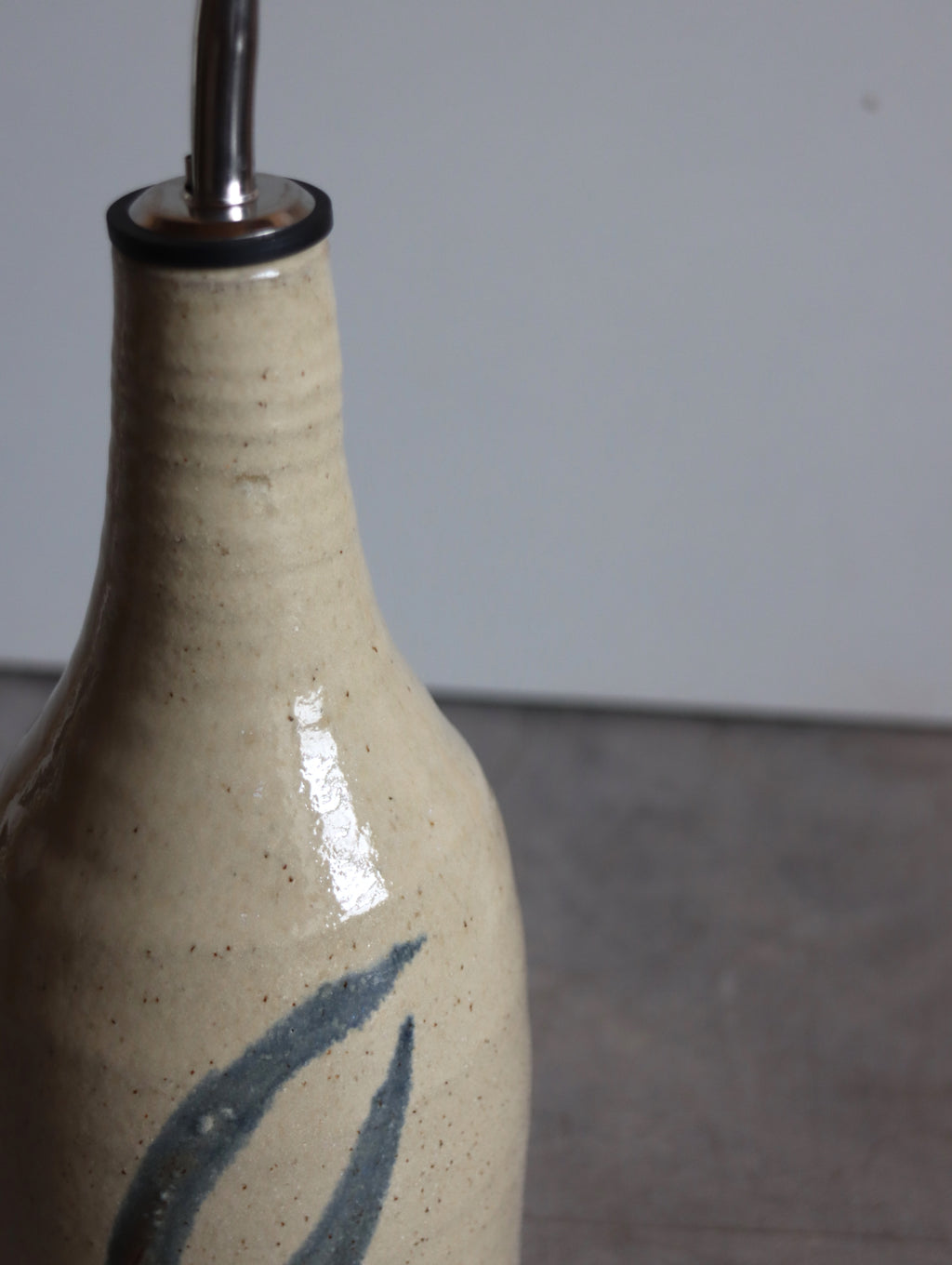 Large Oil Pourer in White and Blue Oxide