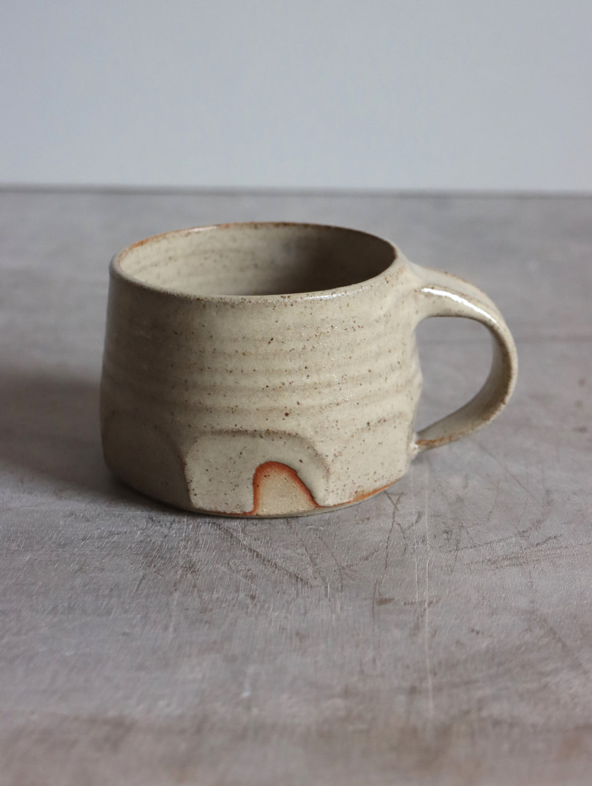 Faceted Coffee Cup in White Speckle (7oz)