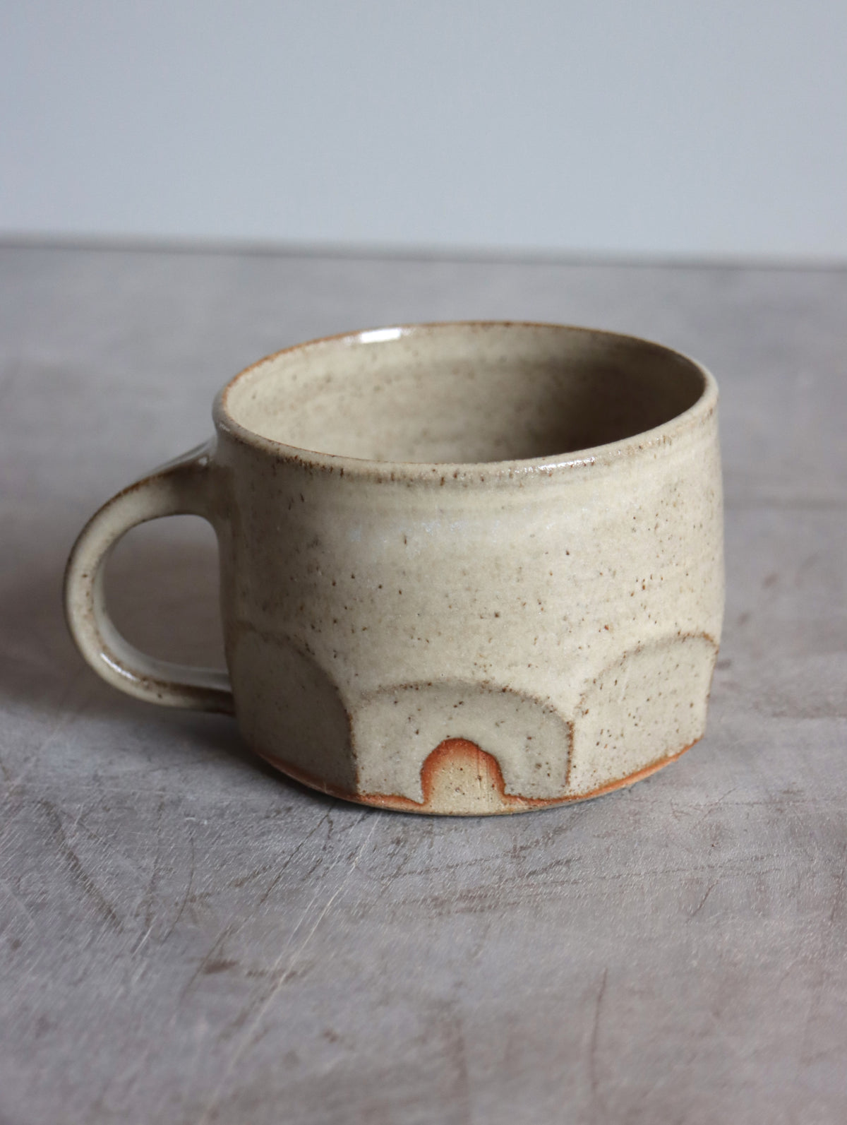 Faceted Coffee Cup in White Speckle (7oz)