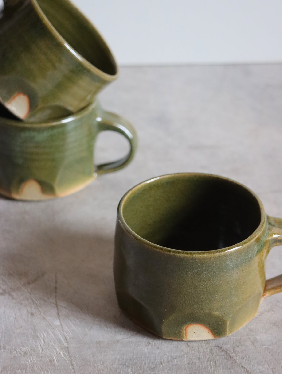 Faceted Coffee Cup in Moss (7oz)