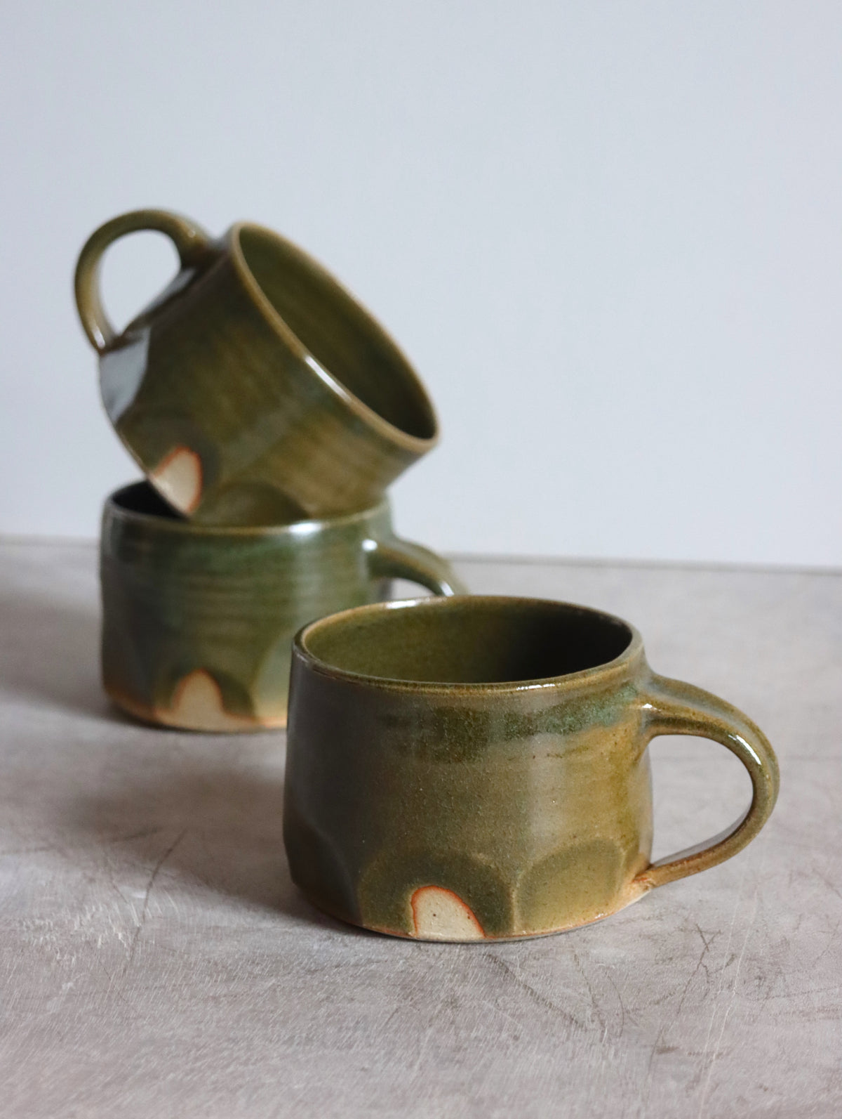 Faceted Coffee Cup in Moss (7oz)