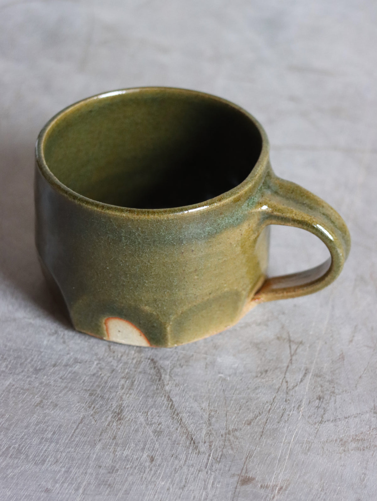 Faceted Coffee Cup in Moss (7oz)