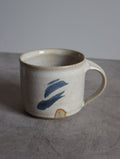 Mug in Speckle White and Blue Brushwork (10oz)