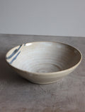Pasta Bowl in White Speckle and Oxide Brushwork