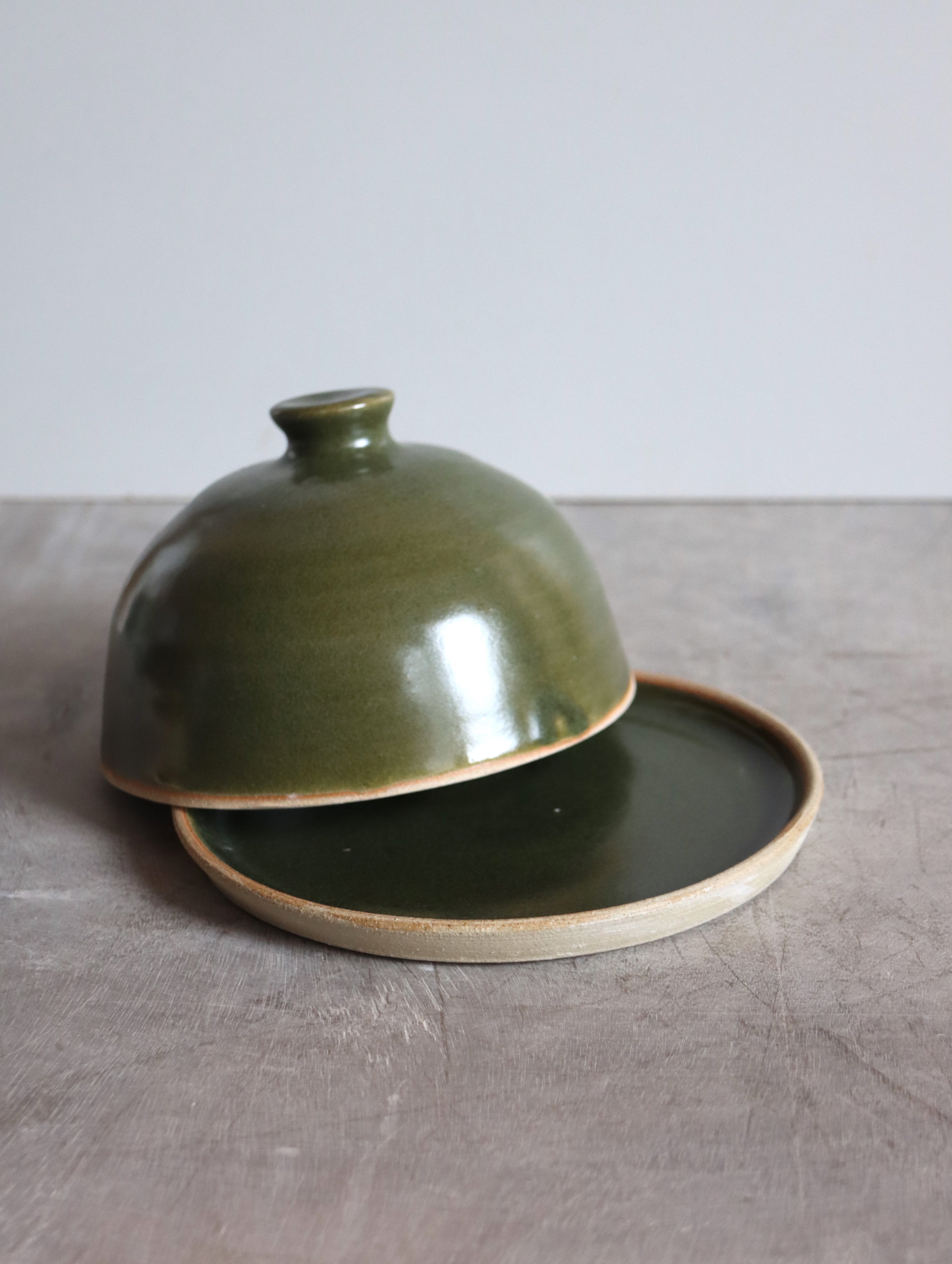 Butter Dish in Moss