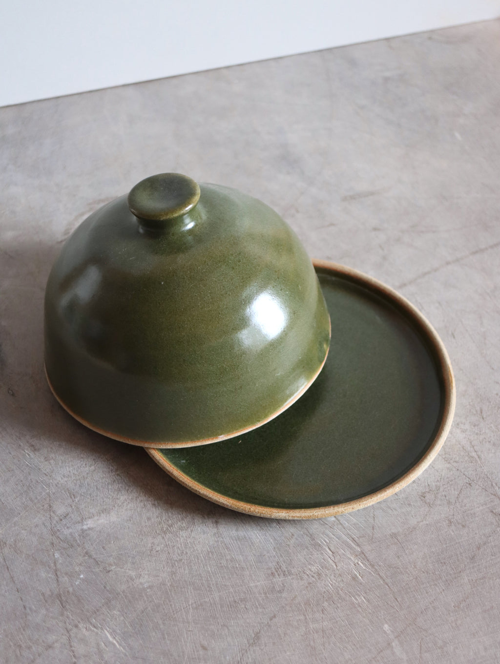 Butter Dish in Moss