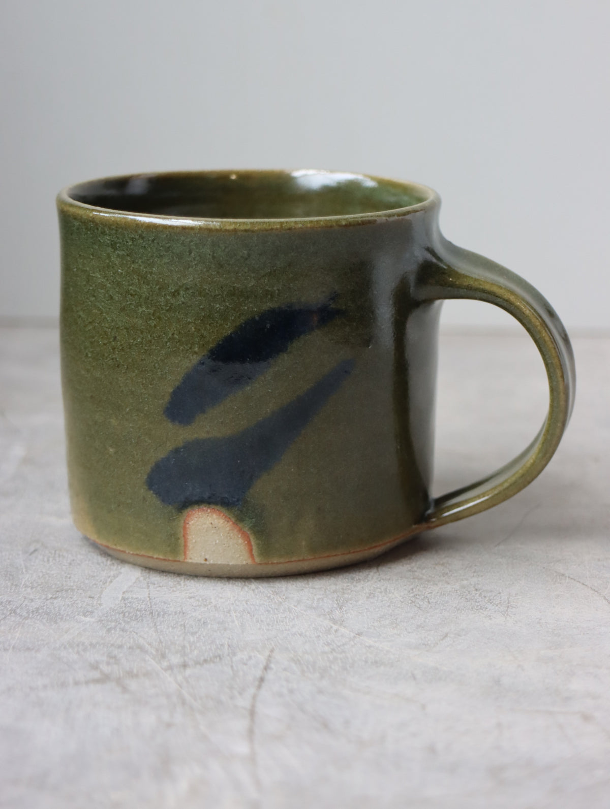 Mug in Moss and Oxide Brushwork (10oz)