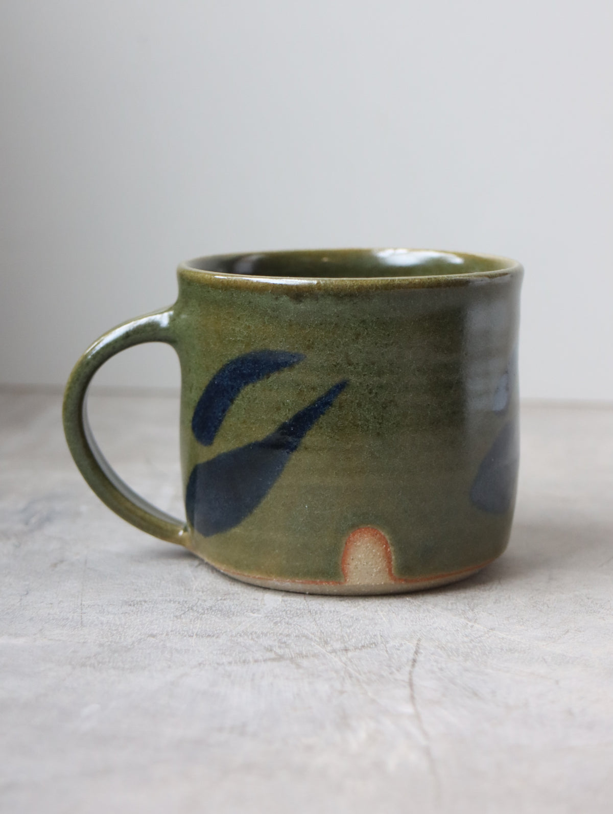 Mug in Moss and Oxide Brushwork (10oz)